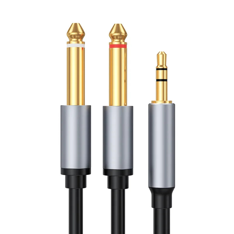 Dual 6.35mm Audio Cable, 3.5mm/USB-C Source Options