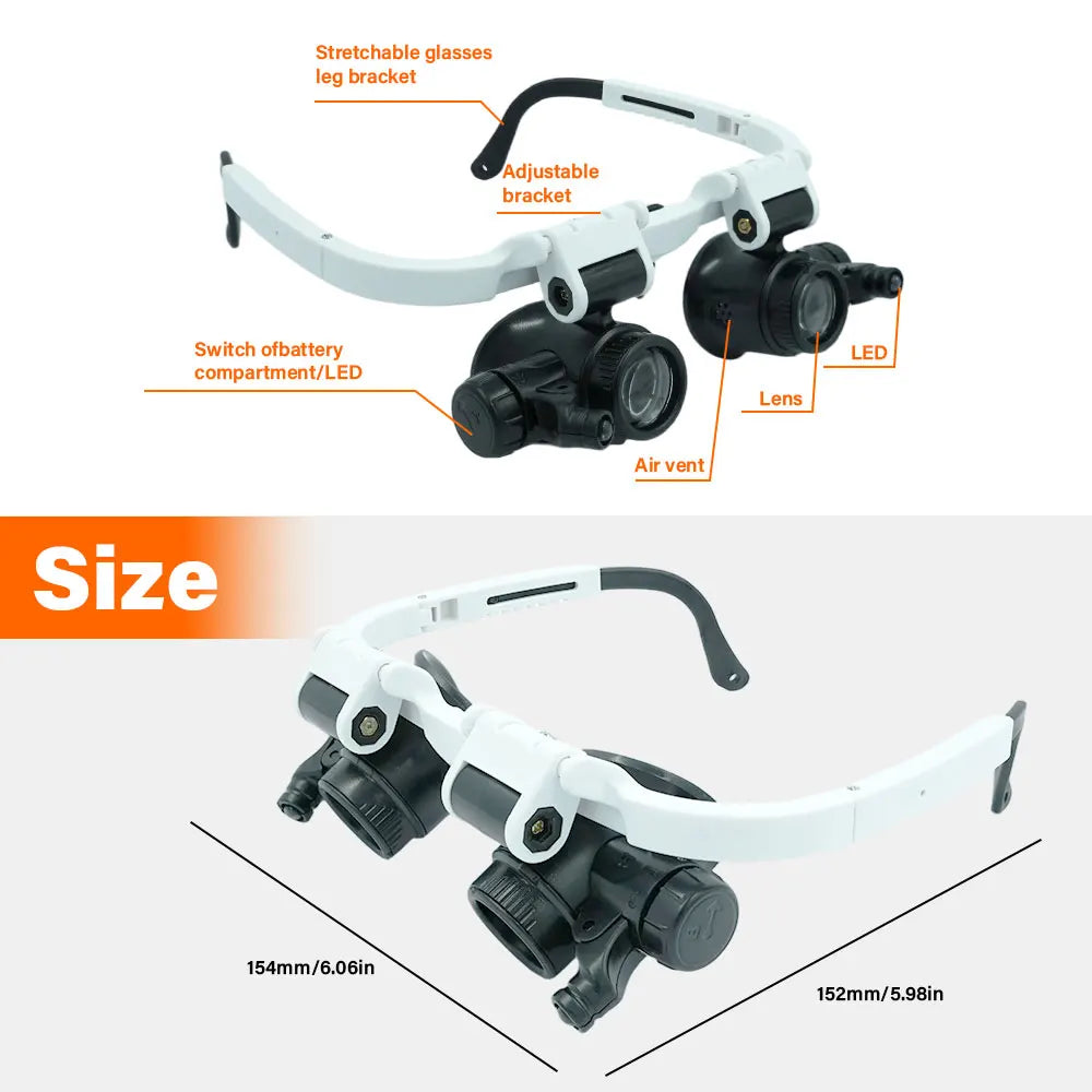 LED Magnifier Glasses - Model Options