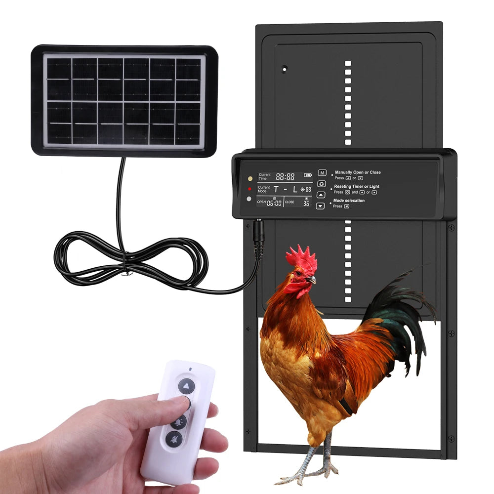 Solar Automatic Chicken Coop Door - USB Charging
