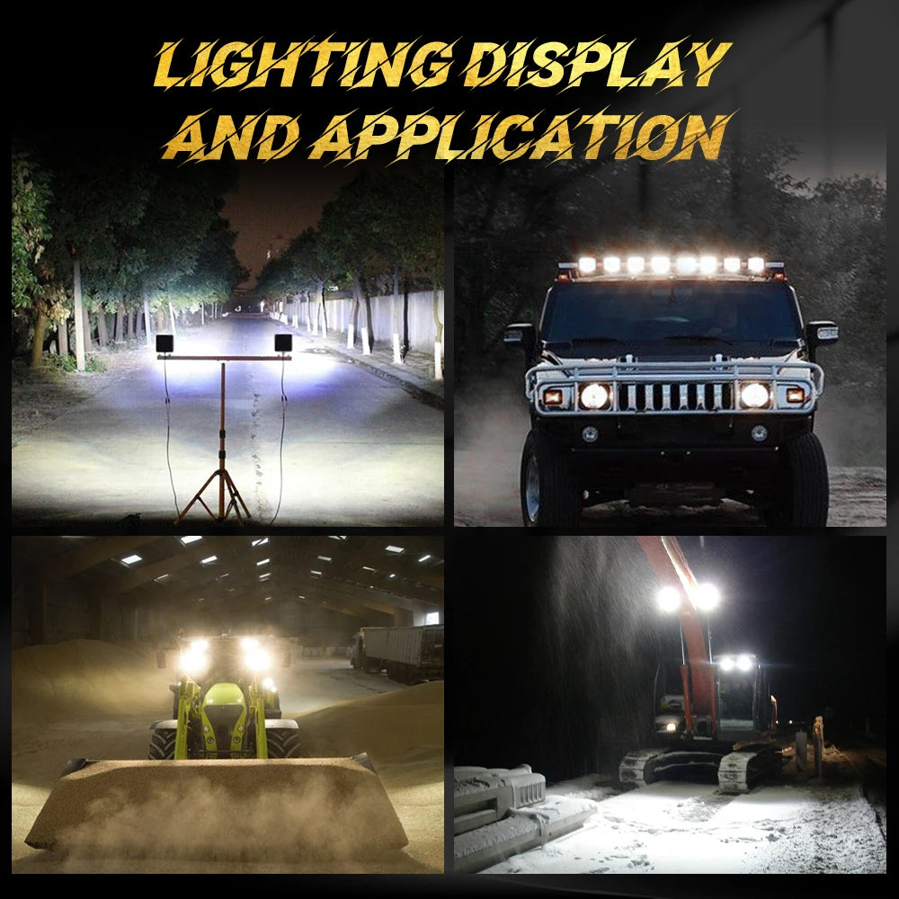 Barra de Luz LED HAOLIDE 48W Mini Luz de Trabalho LED para uso off-road Farol para Camioneta 4X4 Carro SUV ATV Faróis LED 12V 24V