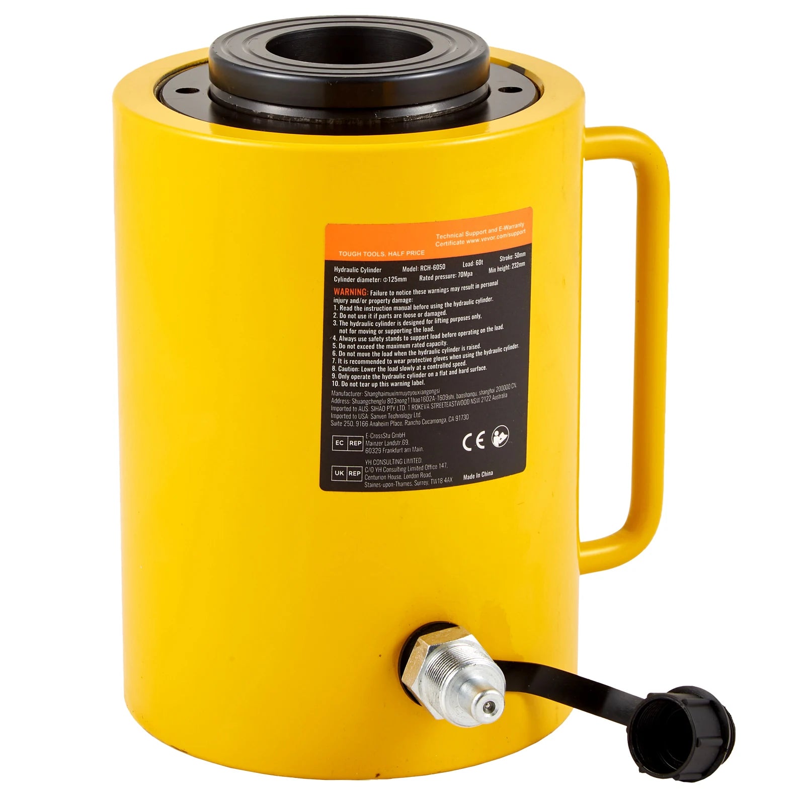 60 Ton Hydraulic Cylinder Jack 2 Inch Stroke Low Profile Ram