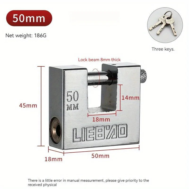 Rectangular Horizontal-Opening Padlock