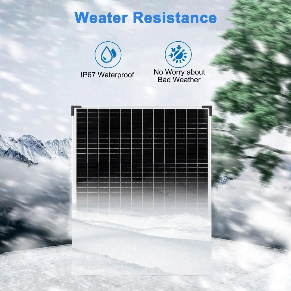 50W 12V Solar Panel Kit with 10A Controller for Battery Charging