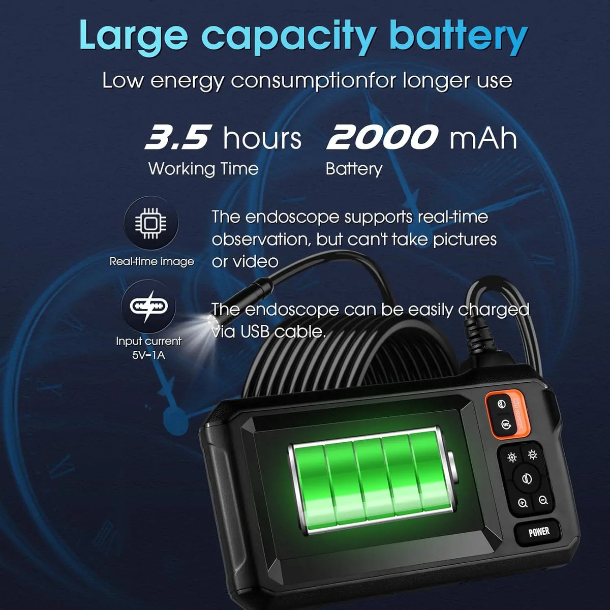 Inspection Borescope with 4.3-Inch IPS Screen and Dual Lens
