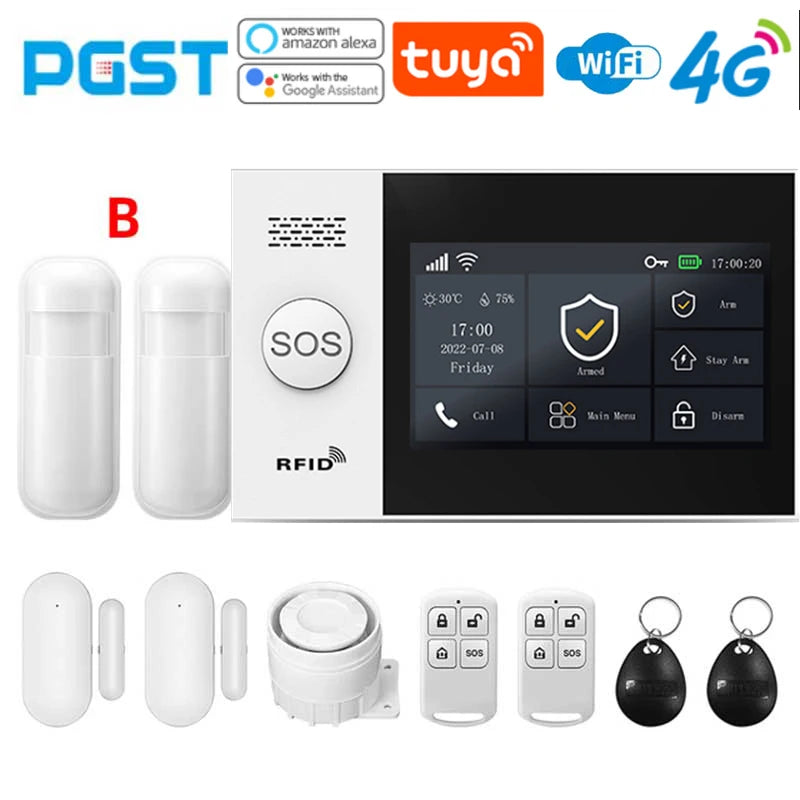 4G Tuya Smart Home Alarm System with Motion Sensor