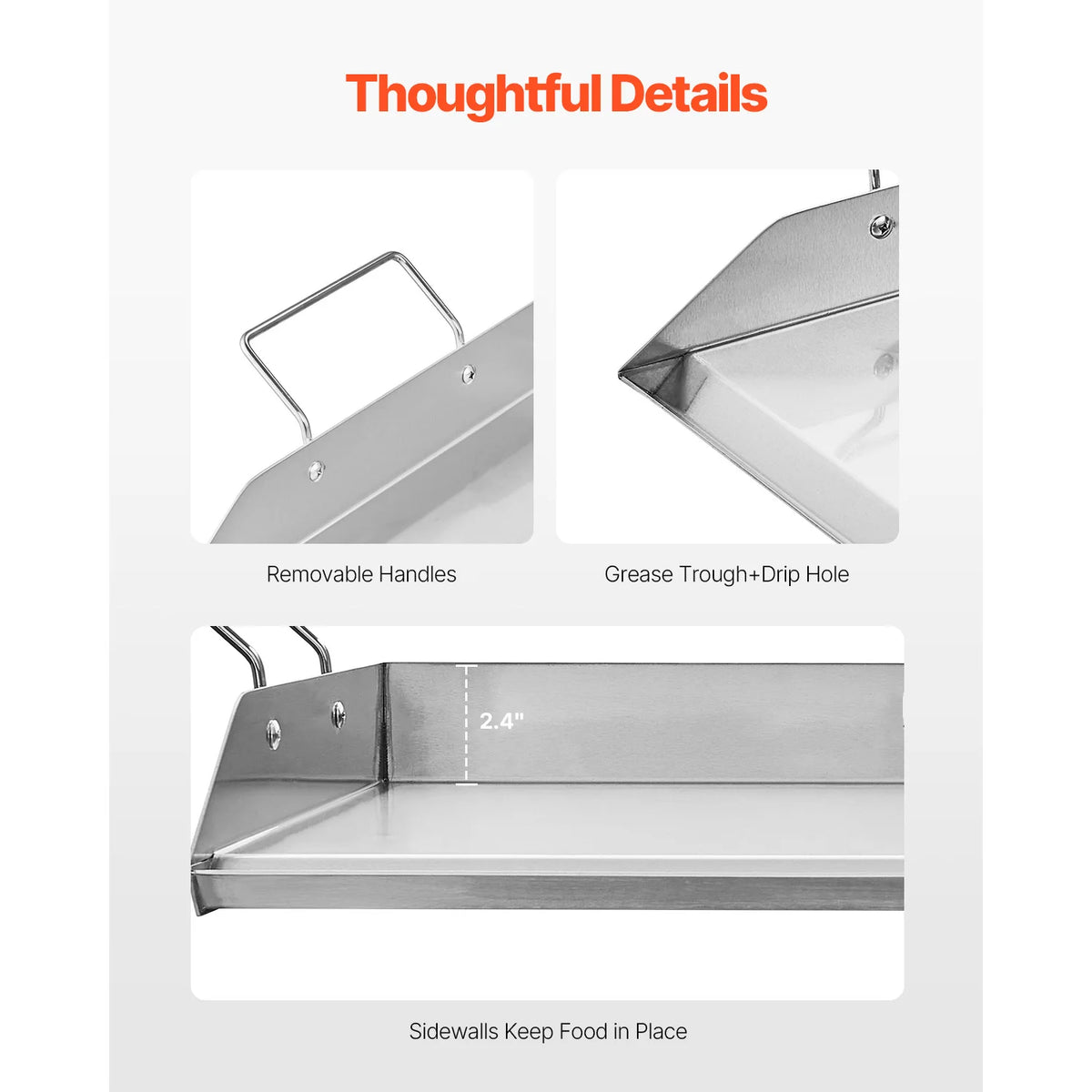 Rectangular Grill-Top Griddle Plate – Size Options