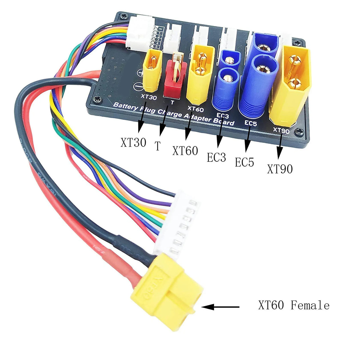 Battery Charger Adapter Board, XT30/60/90, EC3/5 & T Plugs