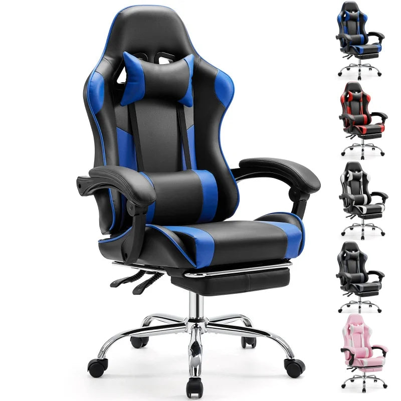 Ergonomic Racing Gaming Chair with Lumbar Support and Flip-Up Arms