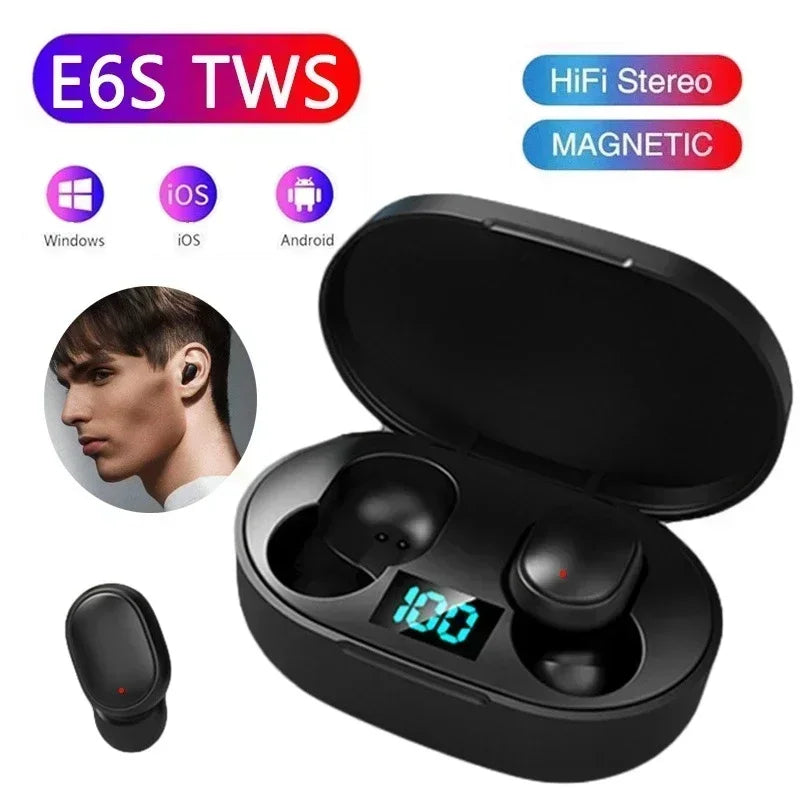 E6S Pink True Wireless Bluetooth Earbuds with Charging Case