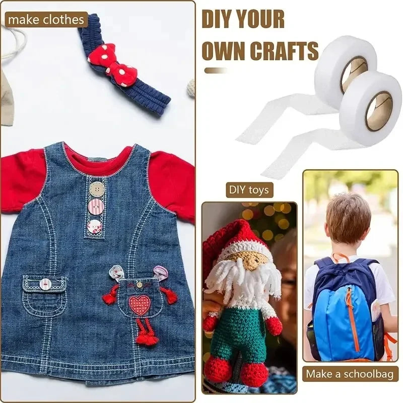 2roll Black White Double-sided Interlining Adhesive Fabric Clothes Iron On Hem Tape Interlining Web DIY Sewing Patchwork Acces 