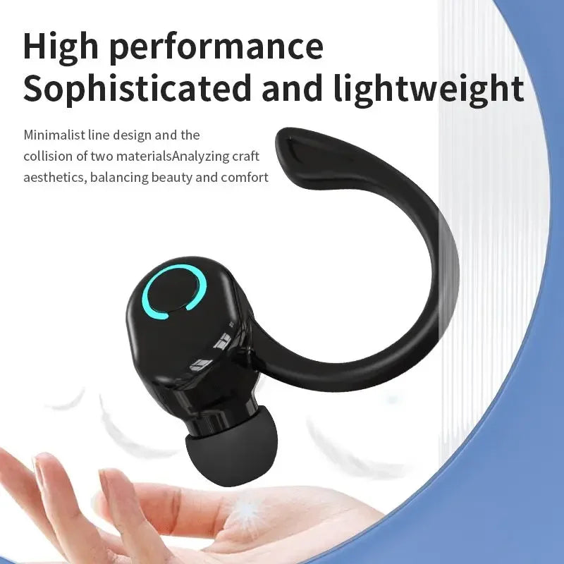 Auscultadores Bluetooth 5.2 com gancho de orelha e microfone