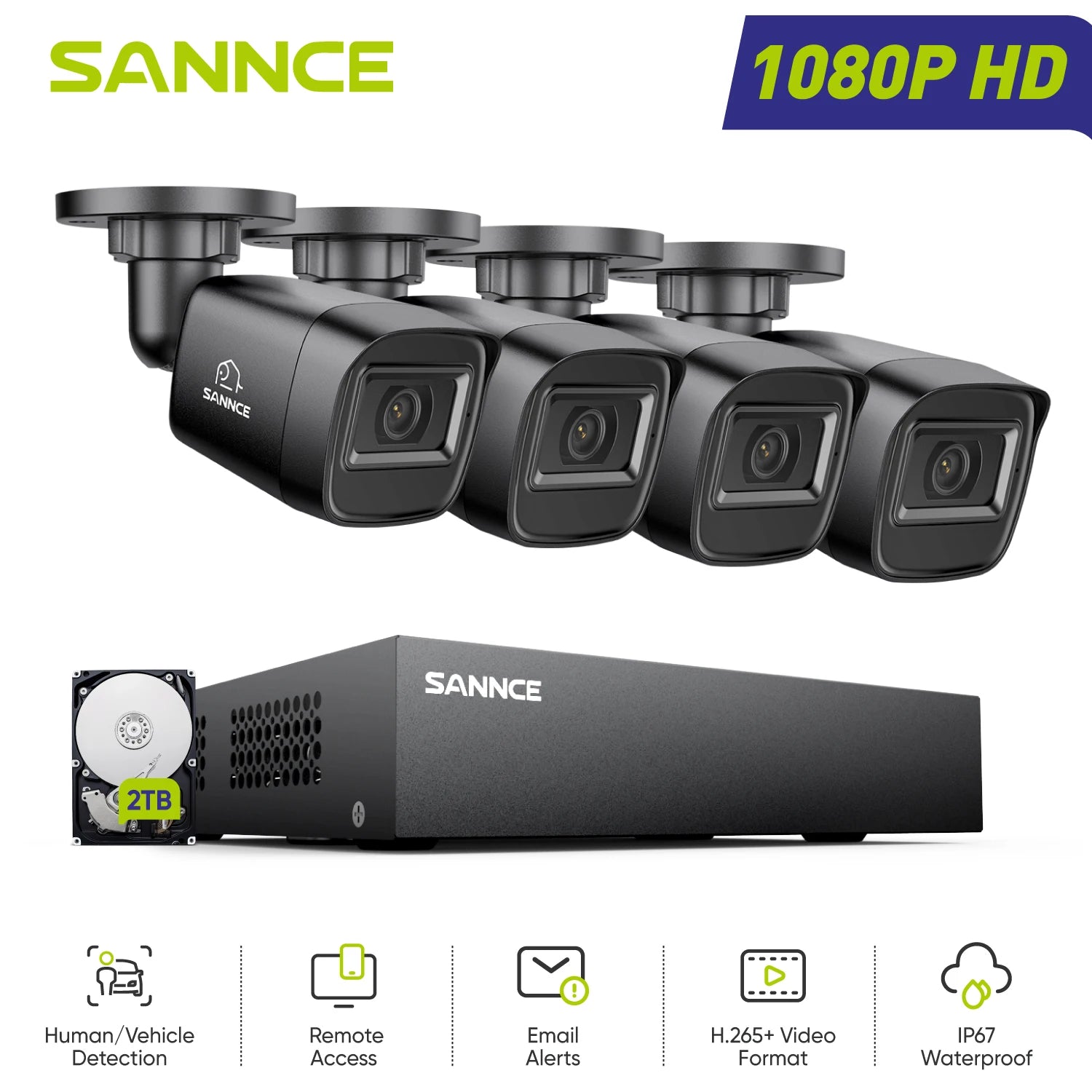 1080P Security Camera System with 8-Channel DVR
