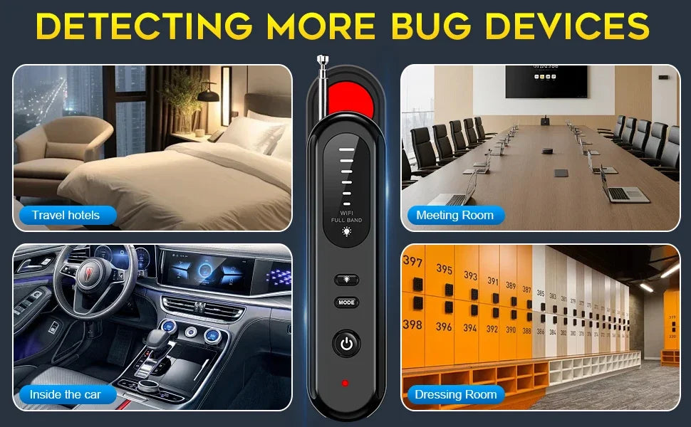 Hidden Camera Detector 2026 Portable Camera Finder, GPS Tracker Detector, RF Wireless Signal Scanner for Office, Hotels, Cars