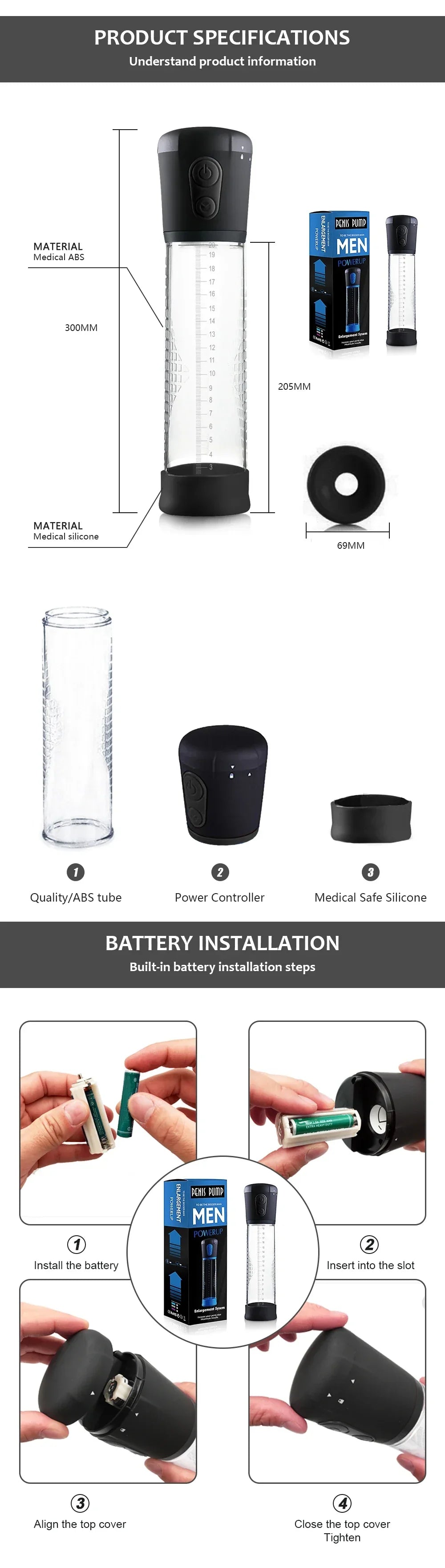 Elektrikli Penis Pompası Penis Büyütücü Vakum Pompası Erkekler için Seks Oyuncakları Penil Büyütücü Antrenör Yetişkin Erkek Mastürbatörü Penis Büyütme