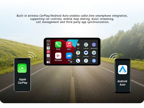 Six-Inch Motorcycle CarPlay and Android Auto Display