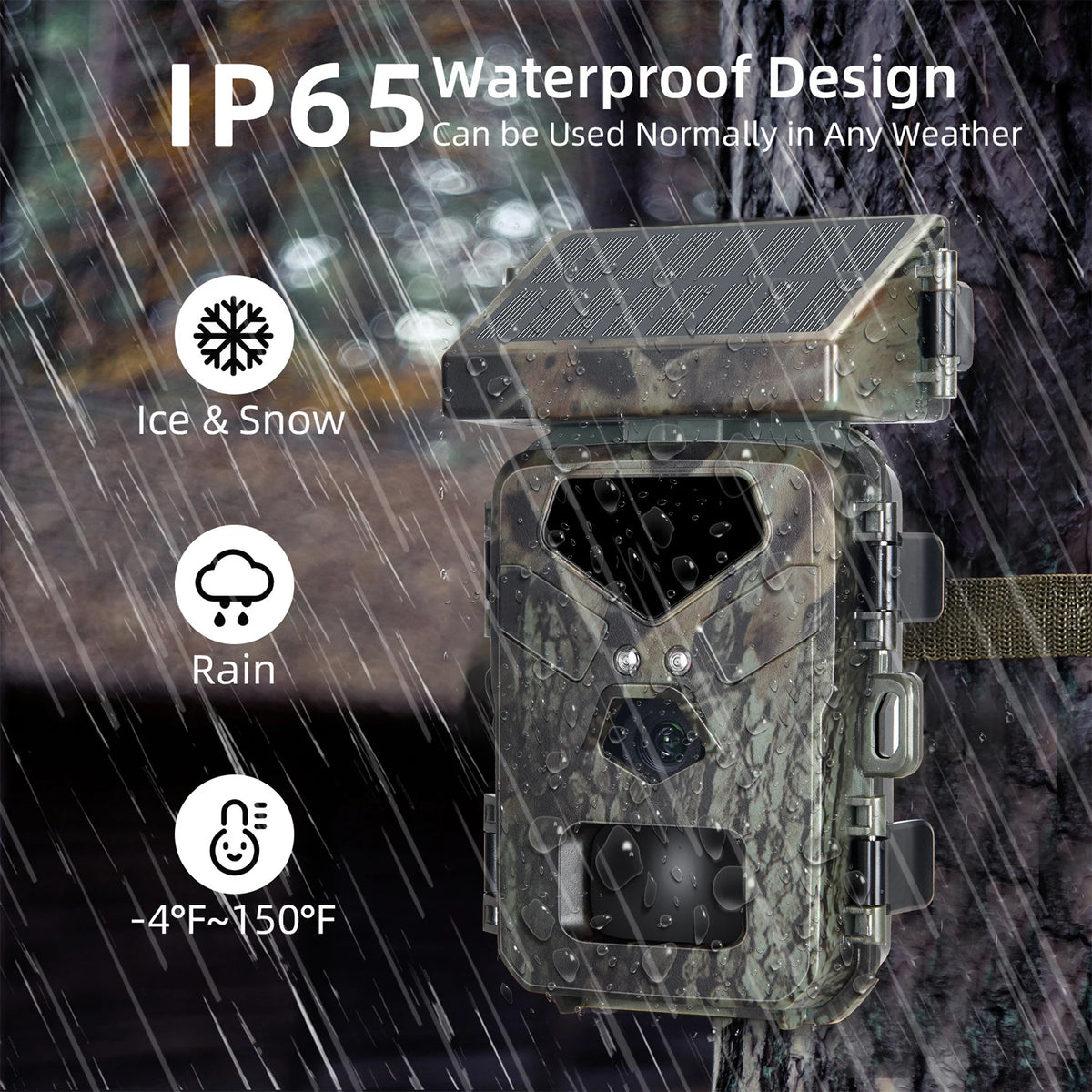 Mini Solar Trail Camera, 20MP 1080P Night Vision IP65 Waterproof, 0.5s Trigger Deer Scouting Wildlife Monitoring Outdoor - Spy-shop.com