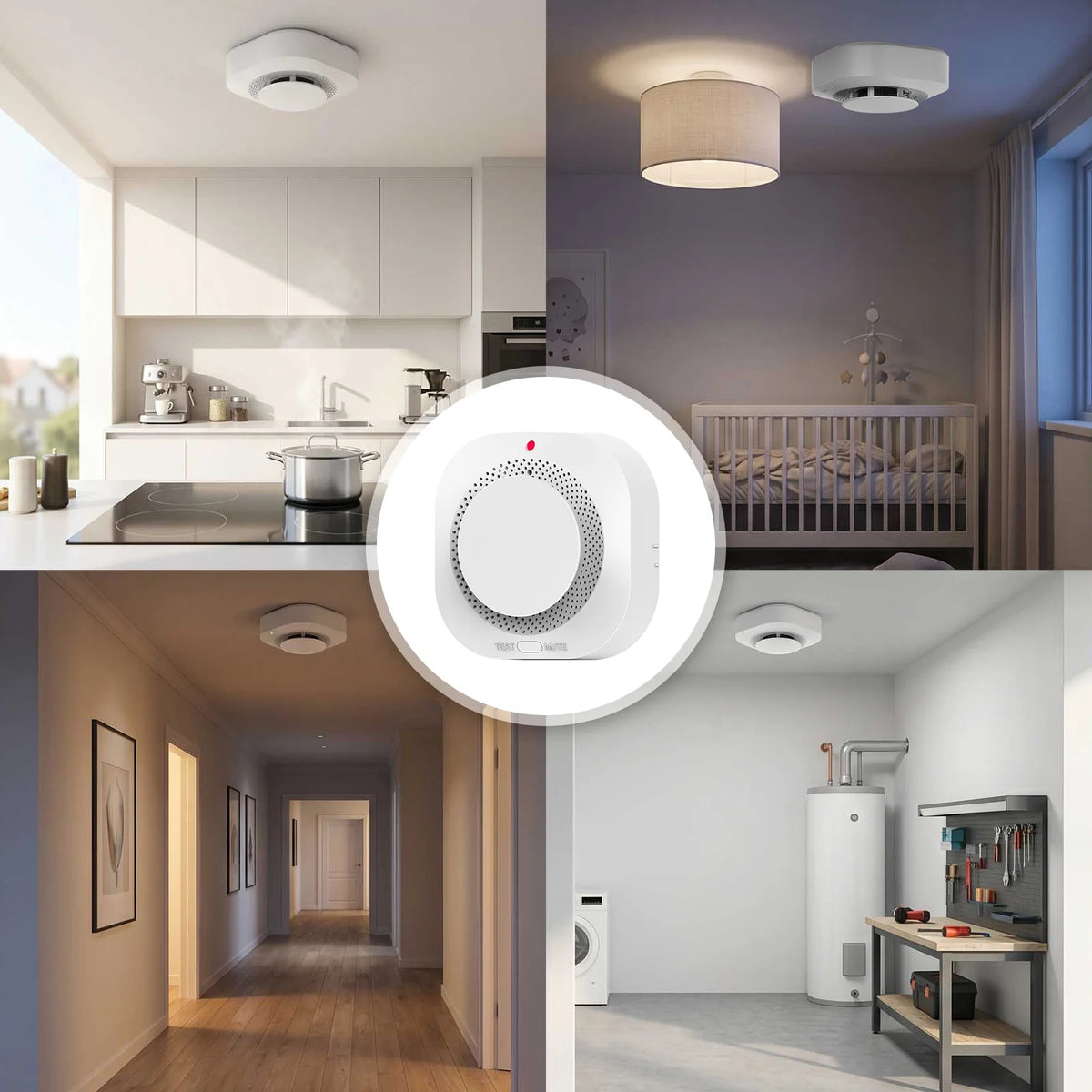 Smart WiFi Smoke Detector with App Alert