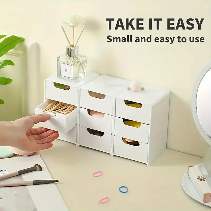 Organizador de cosméticos com três níveis