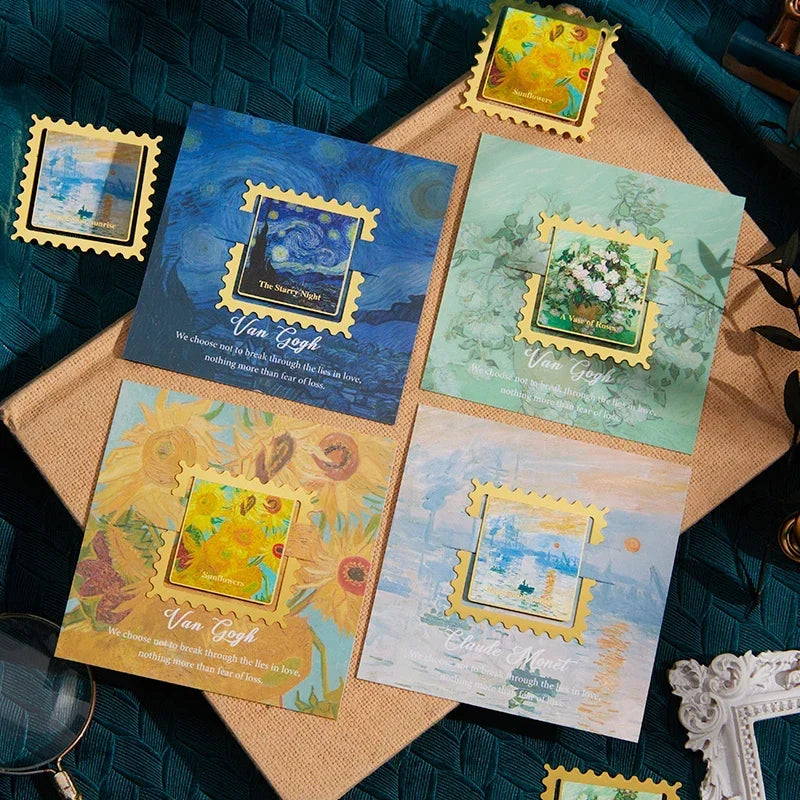 1 Pc Vintage Painting Golden Metal Bookmark Square Wavy Border Shape Thank You Gifts For Writers Teachers Friends Book Lovers