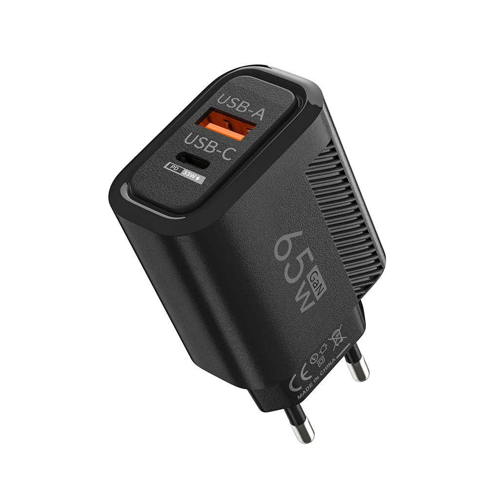 Dual-Port GaN Wall Charger - Plug and Kit Options