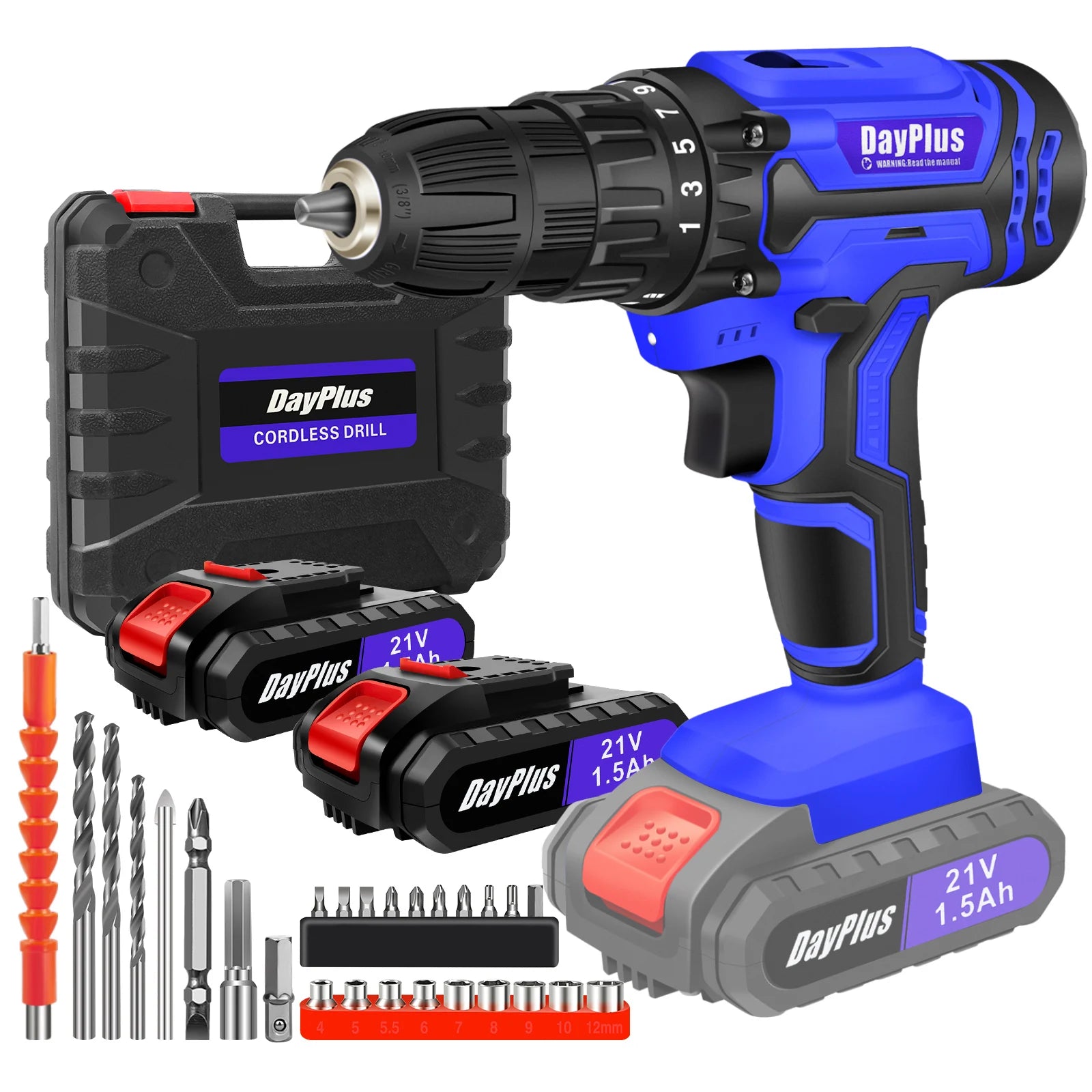 21V Cordless Drill and Electric Screwdriver Kit