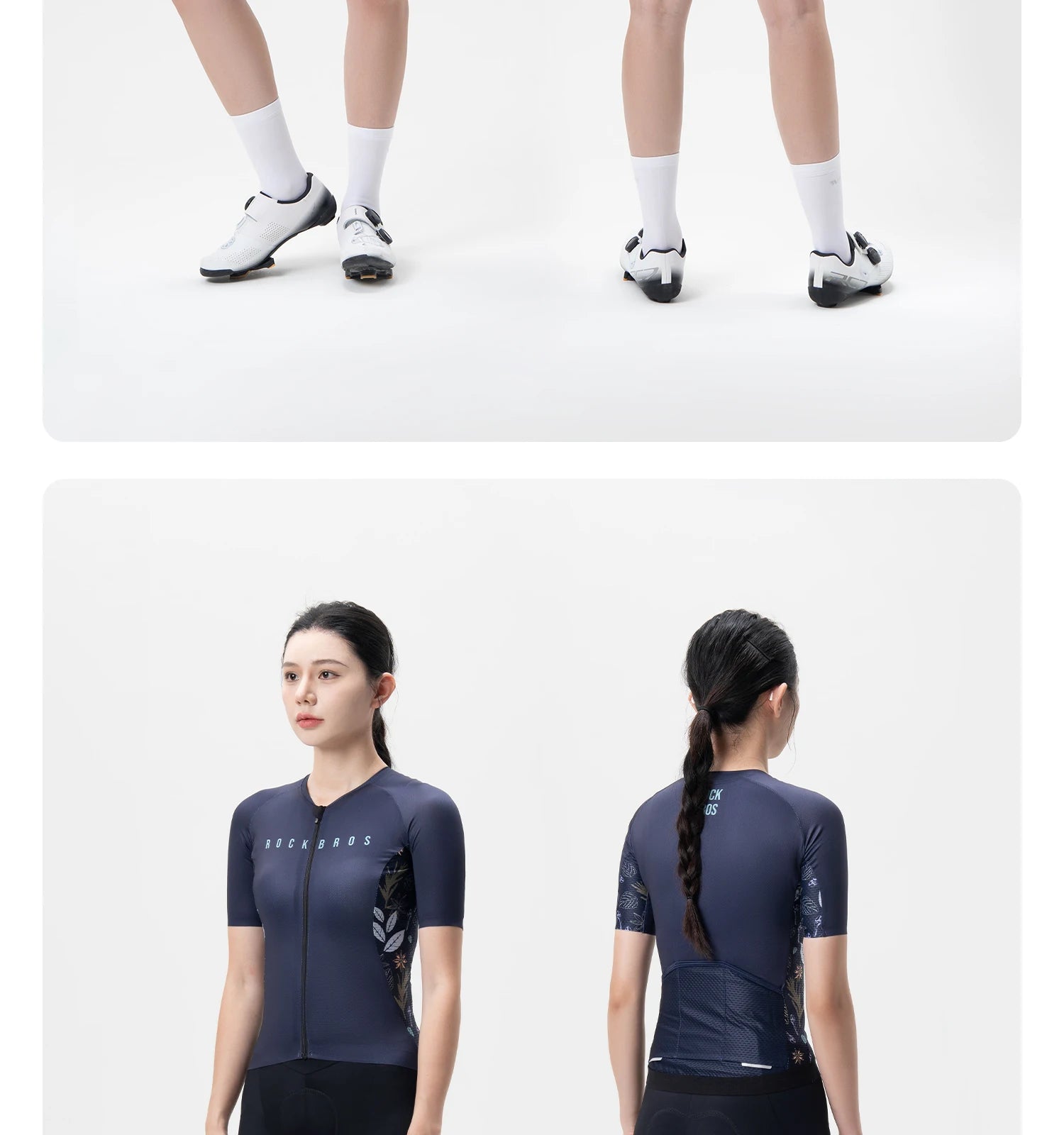 Women’s Cycling Jersey with Full Zipper Breathable Summer MTB Shirt