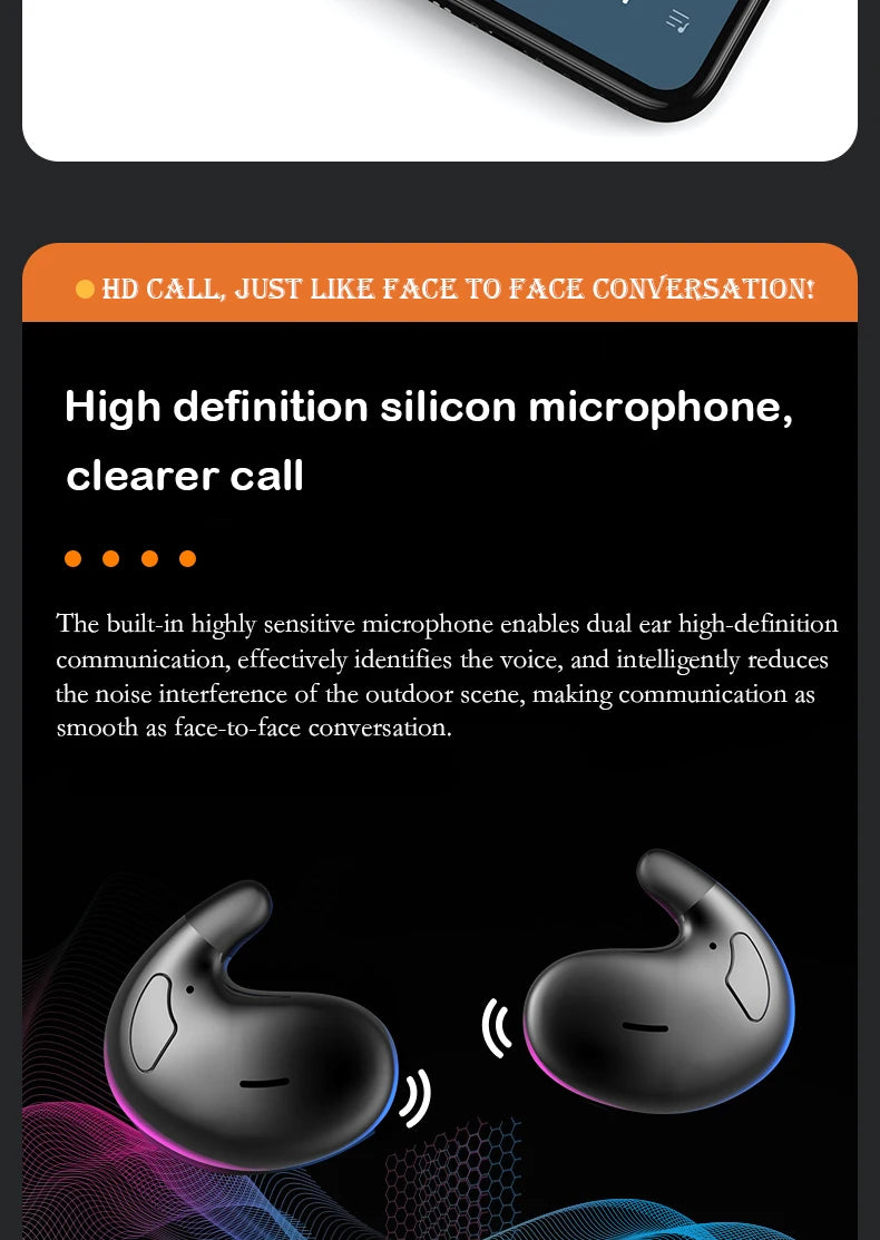 SK Ultra-tin Sleep Headphones 5.3 Wireless Bluetooth Headset Invisible Earbuds Hidden In Ear Button Sports Earphones Waterproof