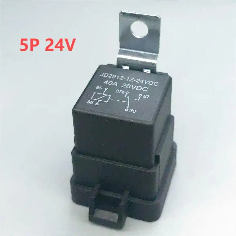 Relais automobile scellé et étanche, avec câblage intégré, DC12V/24V 40A 5 broches/4 broches, avec support et fils de 150mm