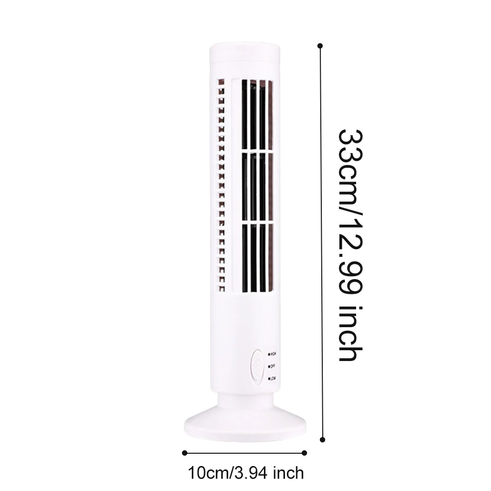 Beznástrojový LED věžový ventilátor s USB napájením a 90° oscilací