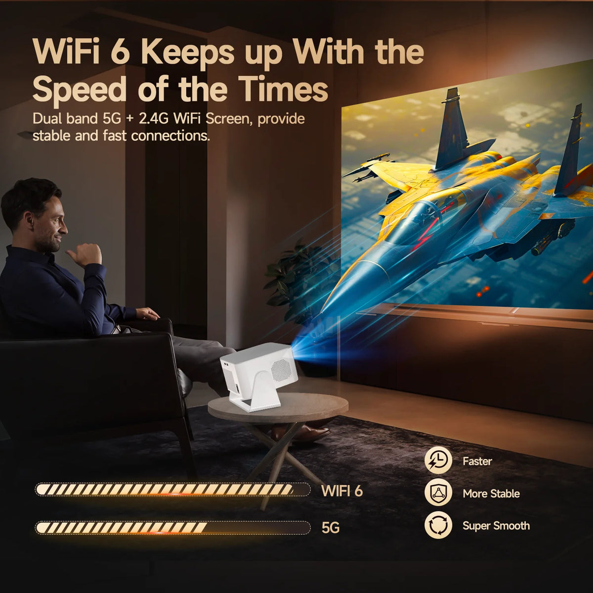 Magcubic HY350Max 900ANSI Android 14 Auto Focus Projector  Support 8K Native 1080P with Wifi6 BT5.4 16G Allwinner H726 Portable