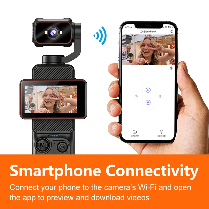 Pocket Action Camera with Rotating Lens
