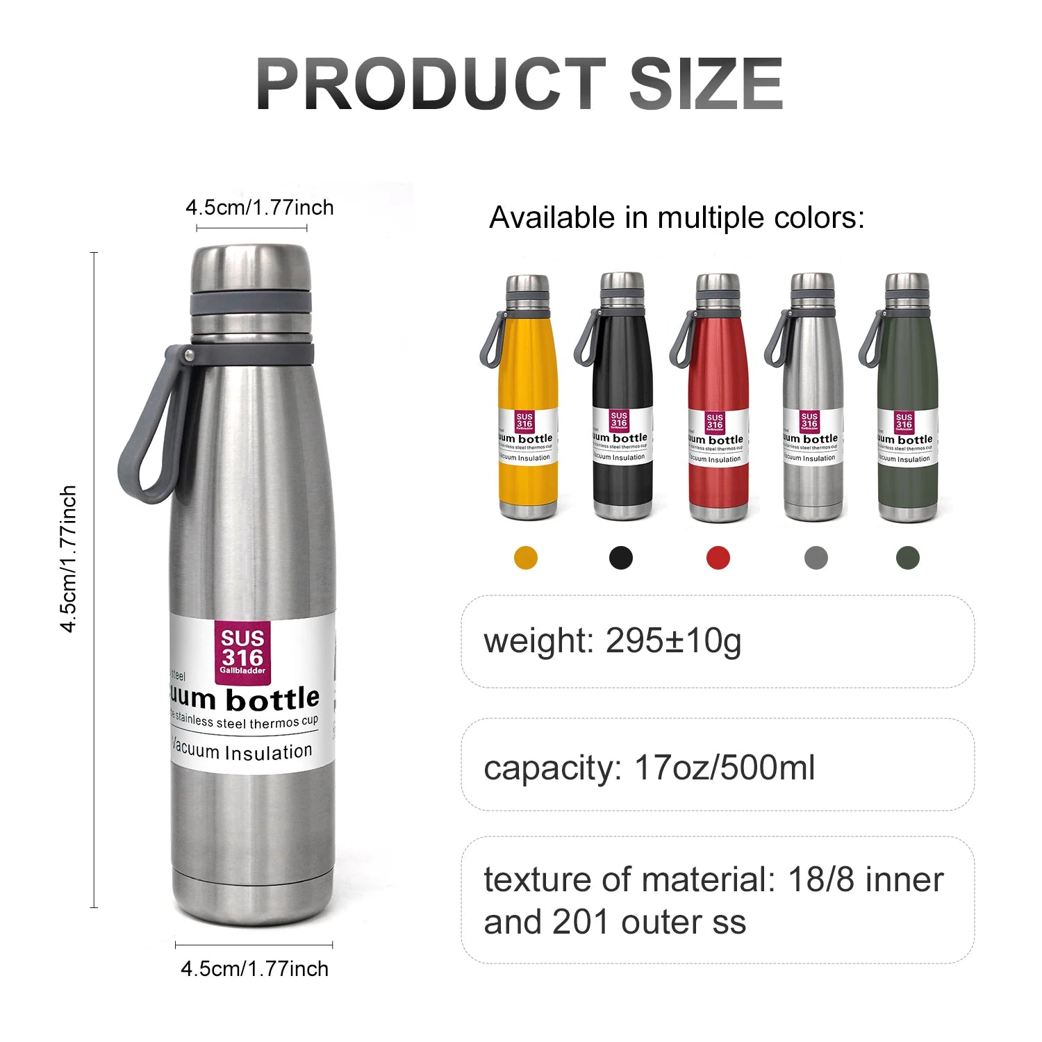 Stainless Steel Thermos Bottle for Travel, Camping and Daily Use