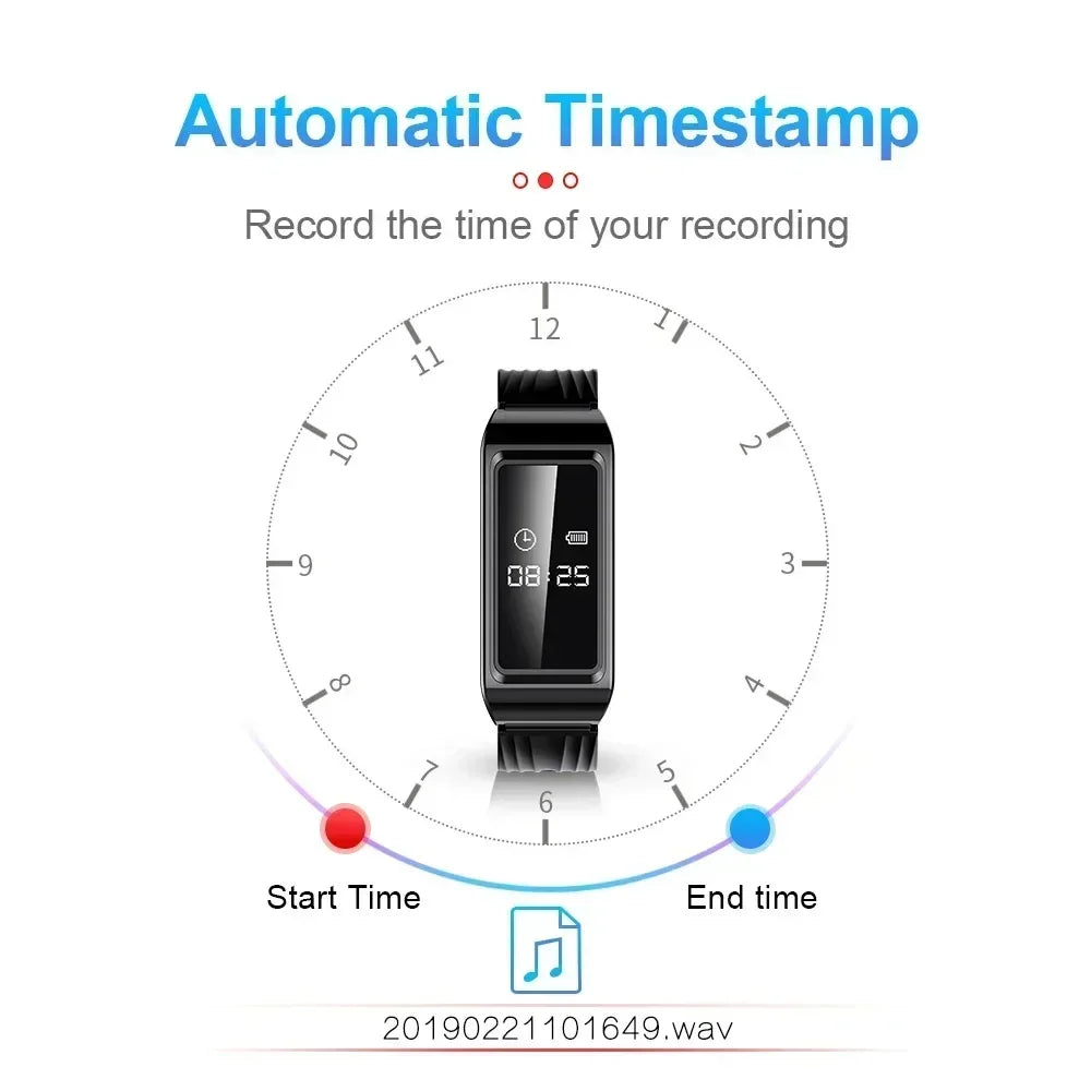 8-64GB Mini Voice Video Recorder 1080P DV Professional Digital Bracelet Dictaphone Portable Home Smart Small Security Camcorder
