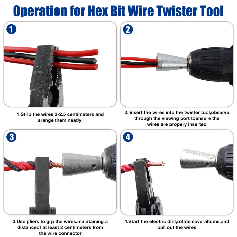 Three-Piece Drill Wire-Twisting and Stripping Kit