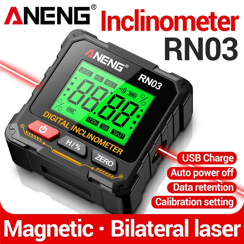 Medidor digital de ángulos ANENG RN03 con láser
