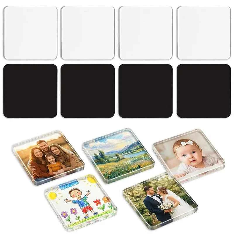 Blank Square Acrylic Fridge Magnets 5x5cm DIY Magnet Making Kit