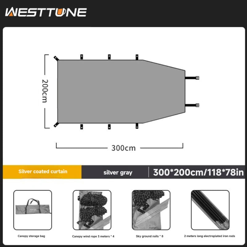 Portable Car Awning Tarp for Camping and Outdoor Shade