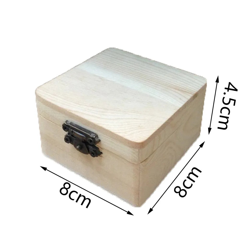 Plain Wooden Gift & Keepsake Box, 8 × 8 × 4.5 cm
