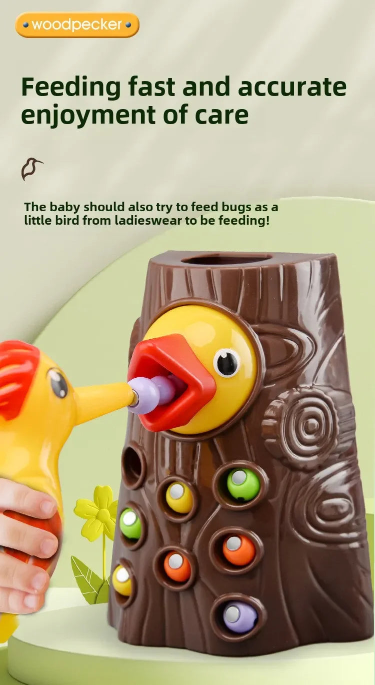 Woodpecker Toys Fishing Catching Insects Small Game Bird Catching Insects Magnetic Puzzle Early Education Training Exercise Toys 