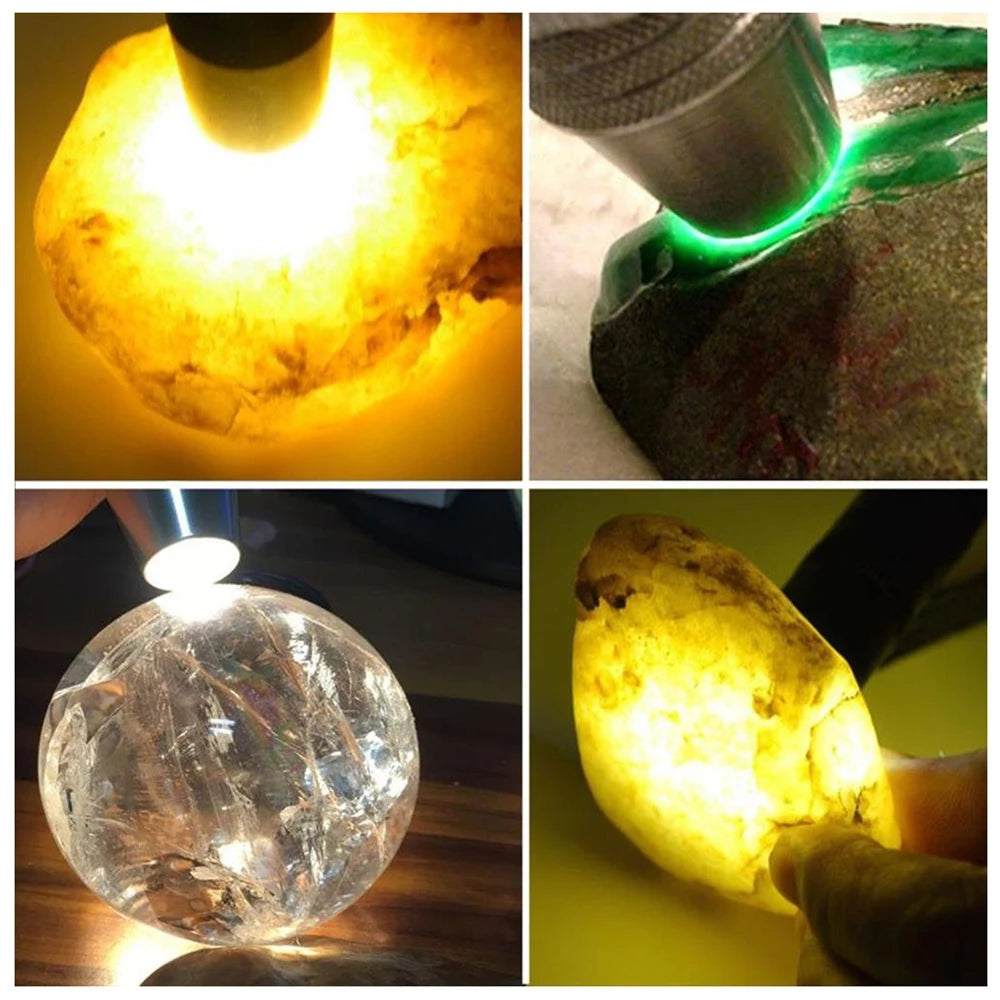 4-v-1 detektor nefritu, svetlo UV 365 nm, nabíjateľná baterka