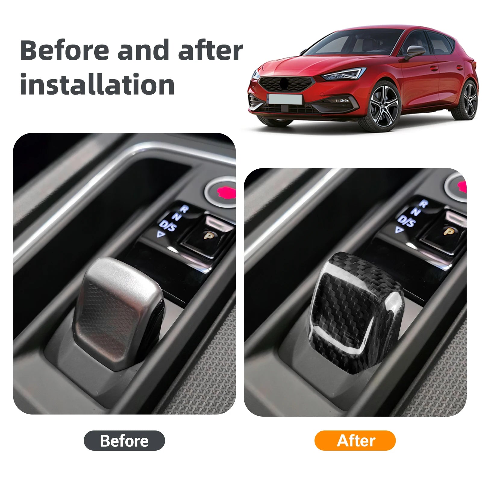 Hard Dry Carbon Fiber Gear Shift Trim for Cupra Leon & Formentor