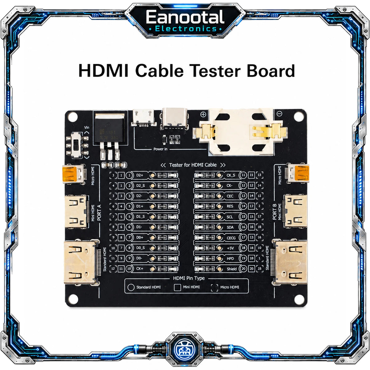 HDMI Cable Tester Board - Standard, Mini and Micro