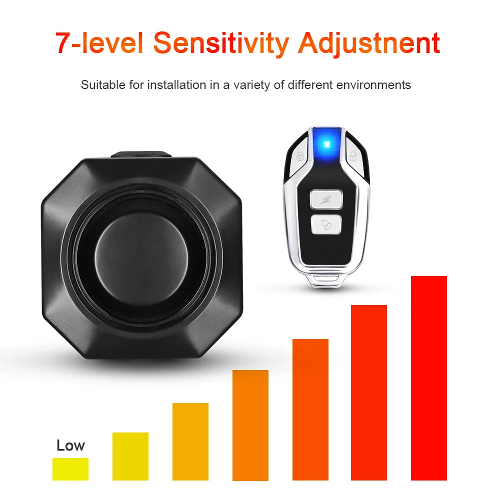 Langaton vedenkestävä polkupyörähälytin kaukosäätimellä