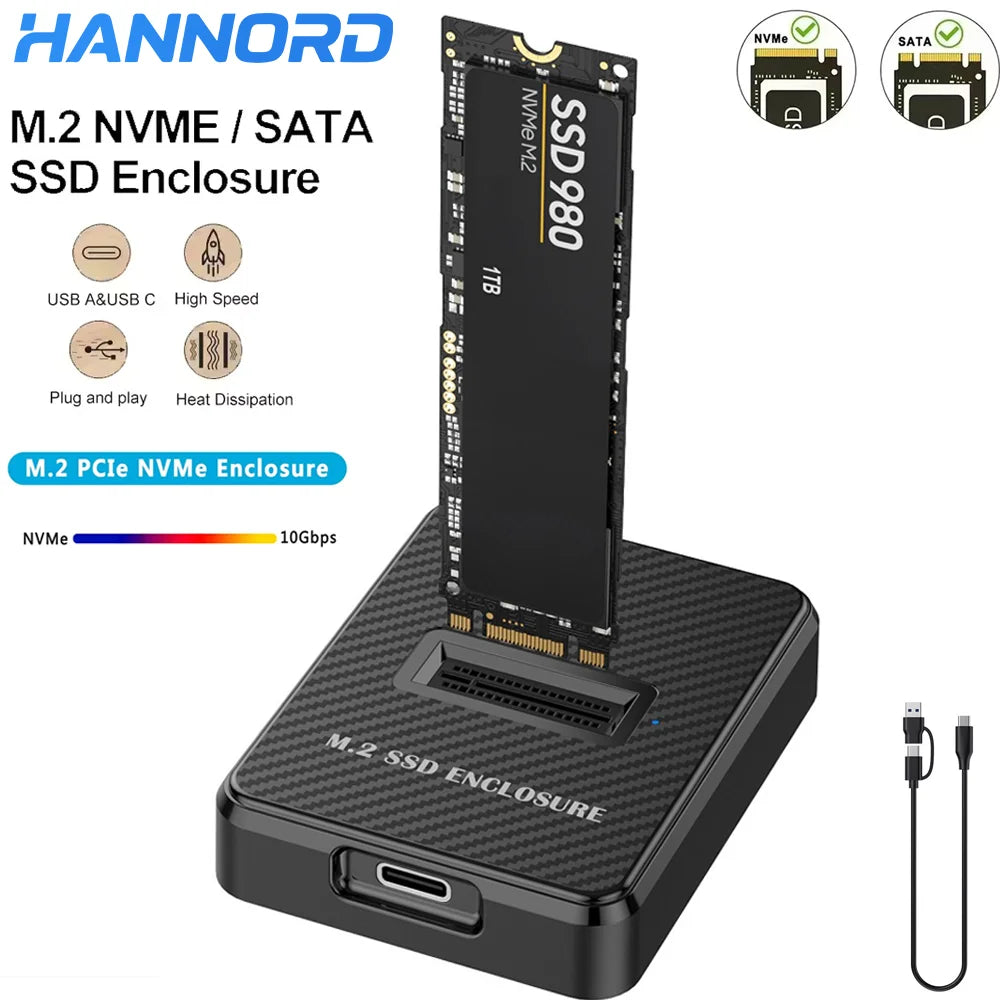 M.2 SSD USB-C kotelo liitäntämahdollisuuksilla