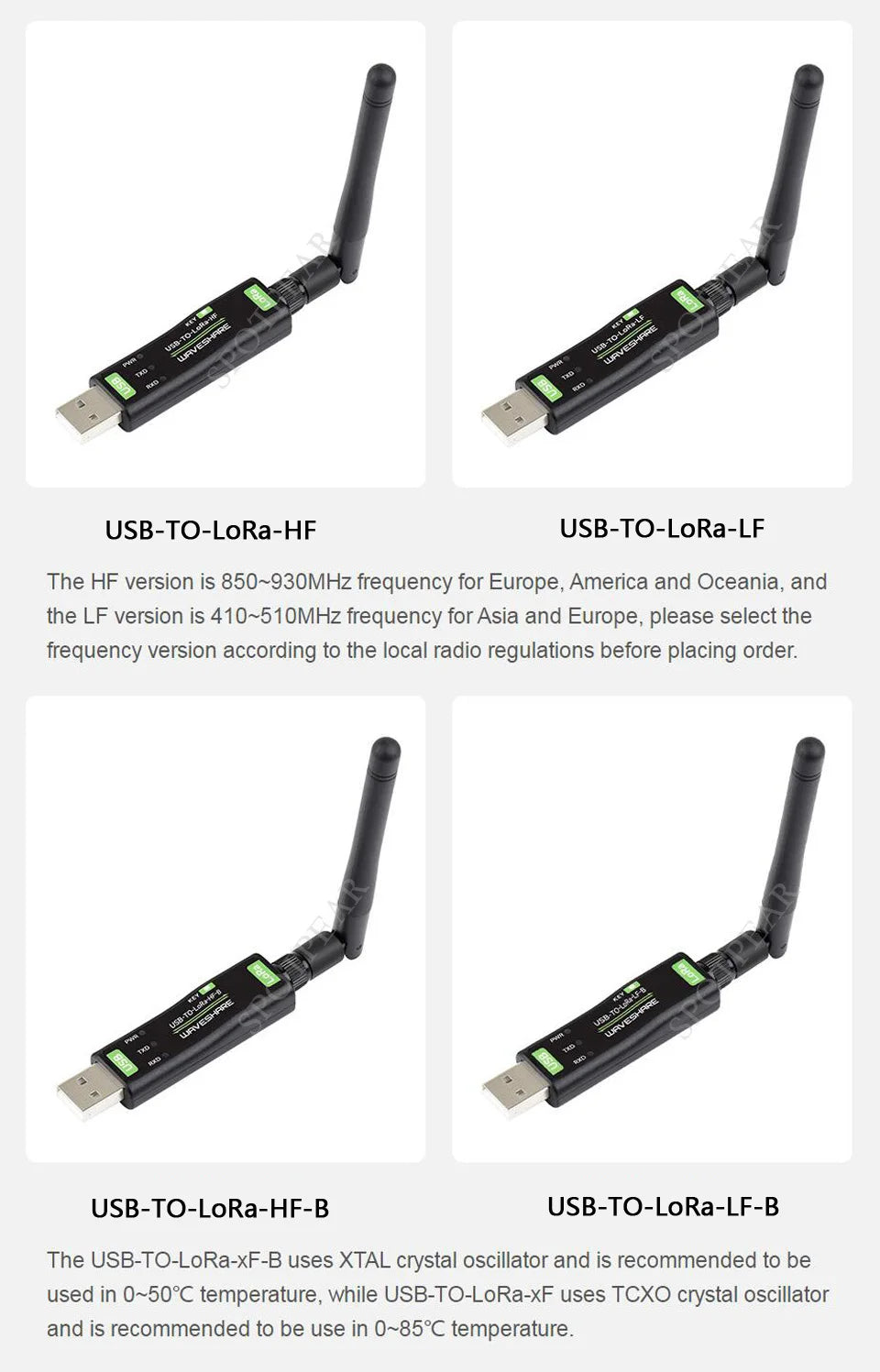Dátový modul USB-to-LoRa SX1262 - možnosti pásma