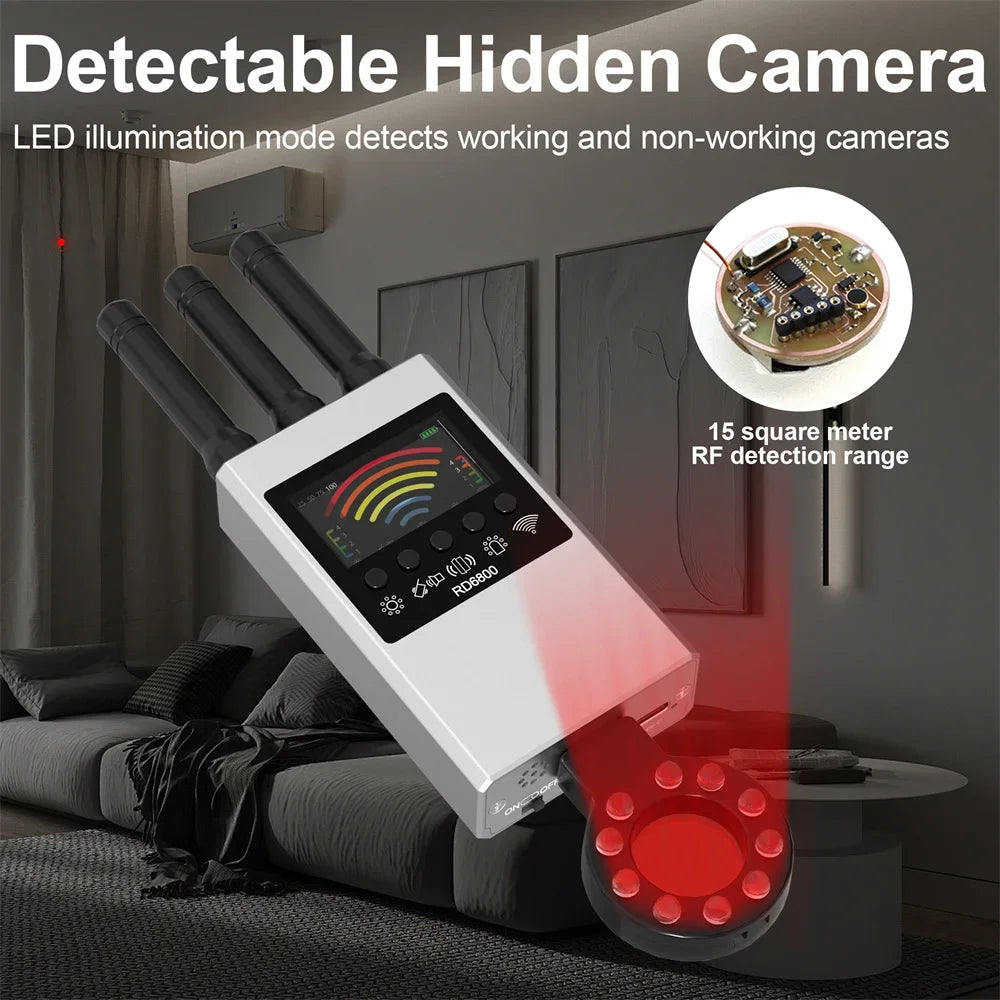 NEW Wireless RF Signal Detector Bug GSM Audio GPS Tracker Mini Camera Finder Camera IR Scanning AI Standby Automatic Detection