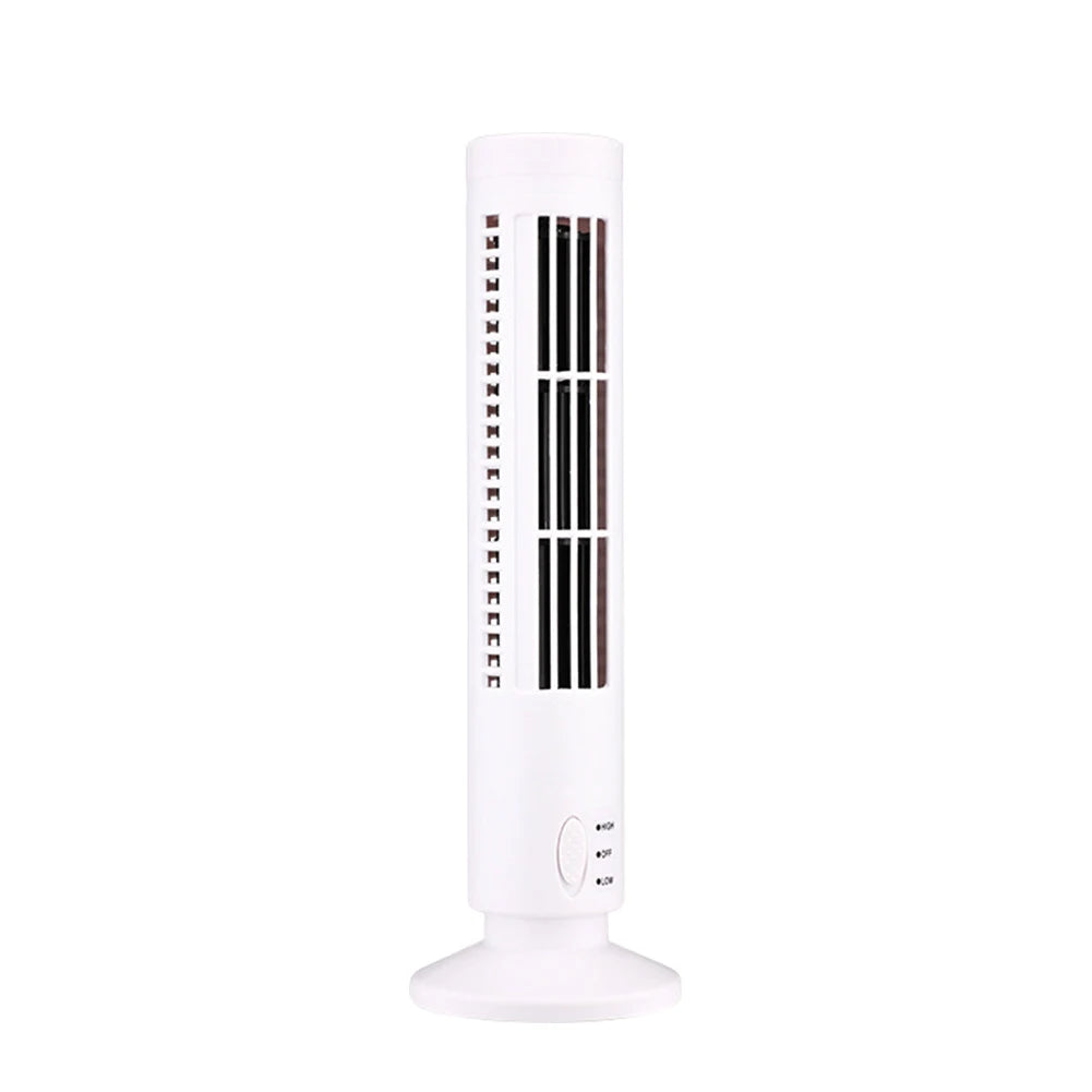 Beznástrojový LED věžový ventilátor s USB napájením a 90° oscilací