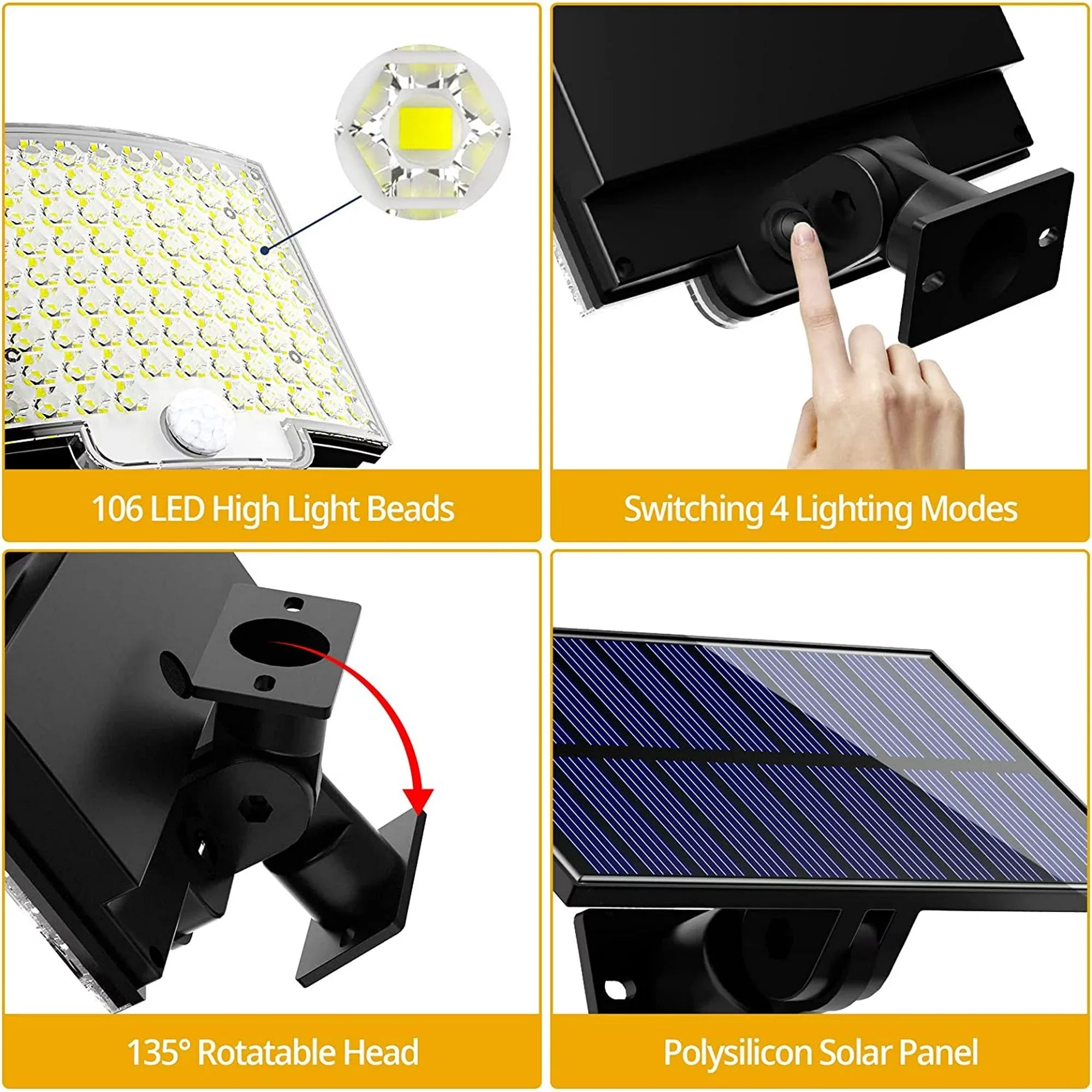Solar Outdoor Lights with Motion Sensor and Remote