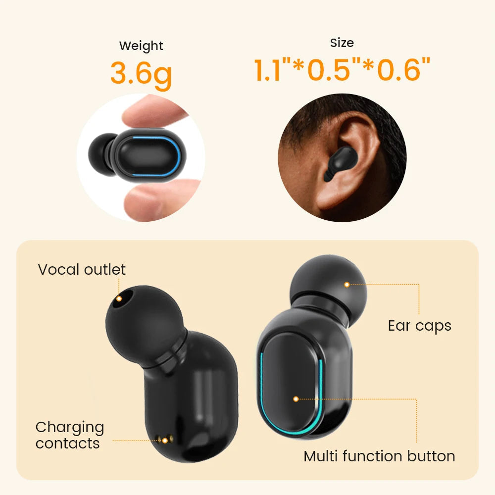 Elderly Hearing Aid Rechargeable ITE Deaf The Listening Device Mini Wireless Sound Amplifier Invisible Hearing Aids Headphones 