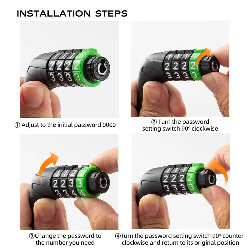 Bike Cable Lock with Password Security